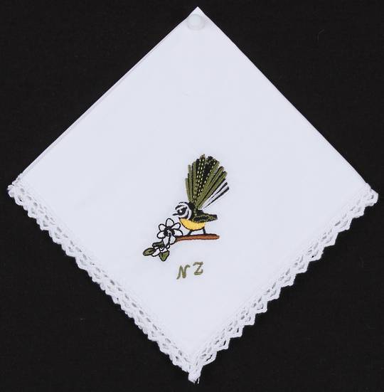 Embroidered lace edge handkerchief "Fantail" Style: EHC-FAN